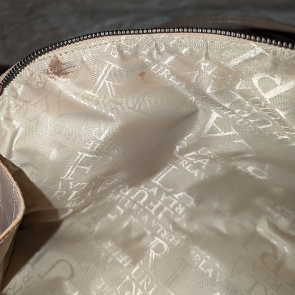 Furla Croc Embossed Beige Leather Satchel - Picture 6 of 15